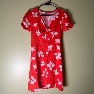 Good for life Red Floral Button-Down Dress